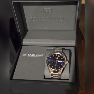 TAG Heuer Carrera Calibre 5 Automatic Blue Dial Silver Watch